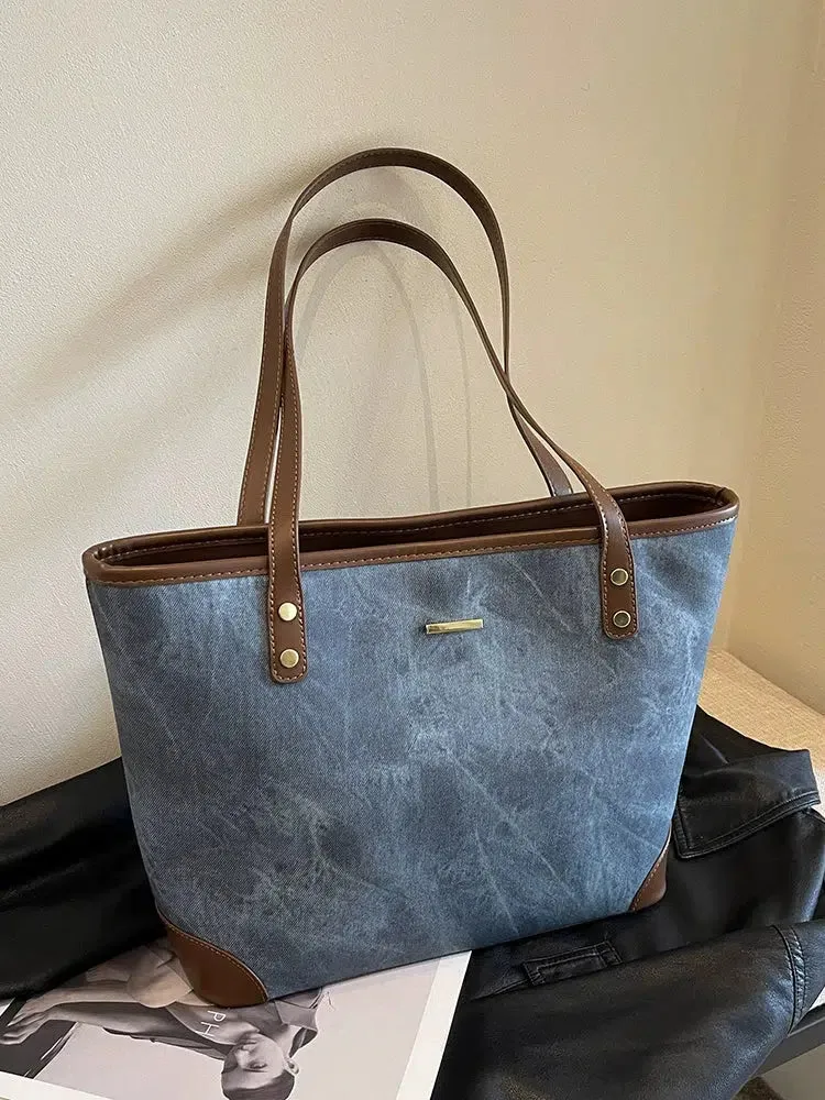 Leather Large Capacity Tote Bag