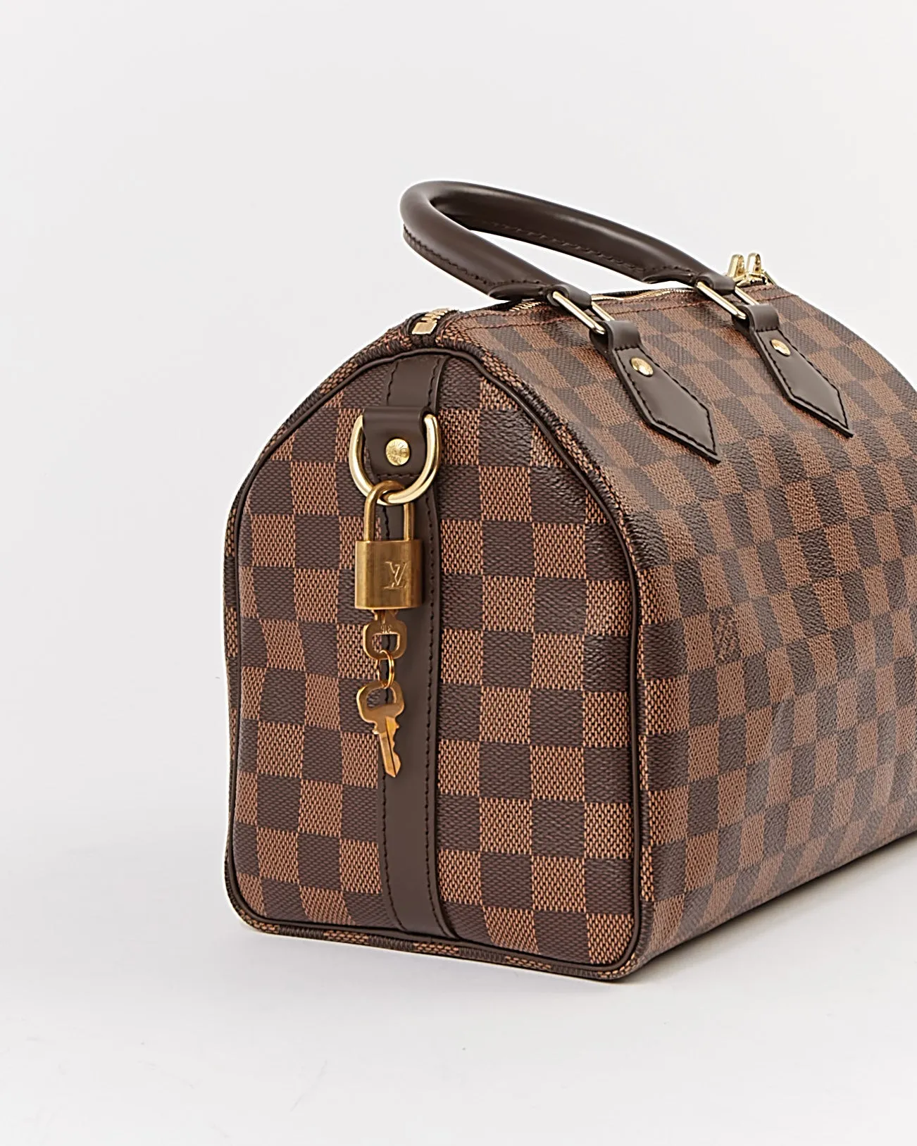 Louis Vuitton Damier Ebene Canvas Speedy 25 Bandouliere Bag