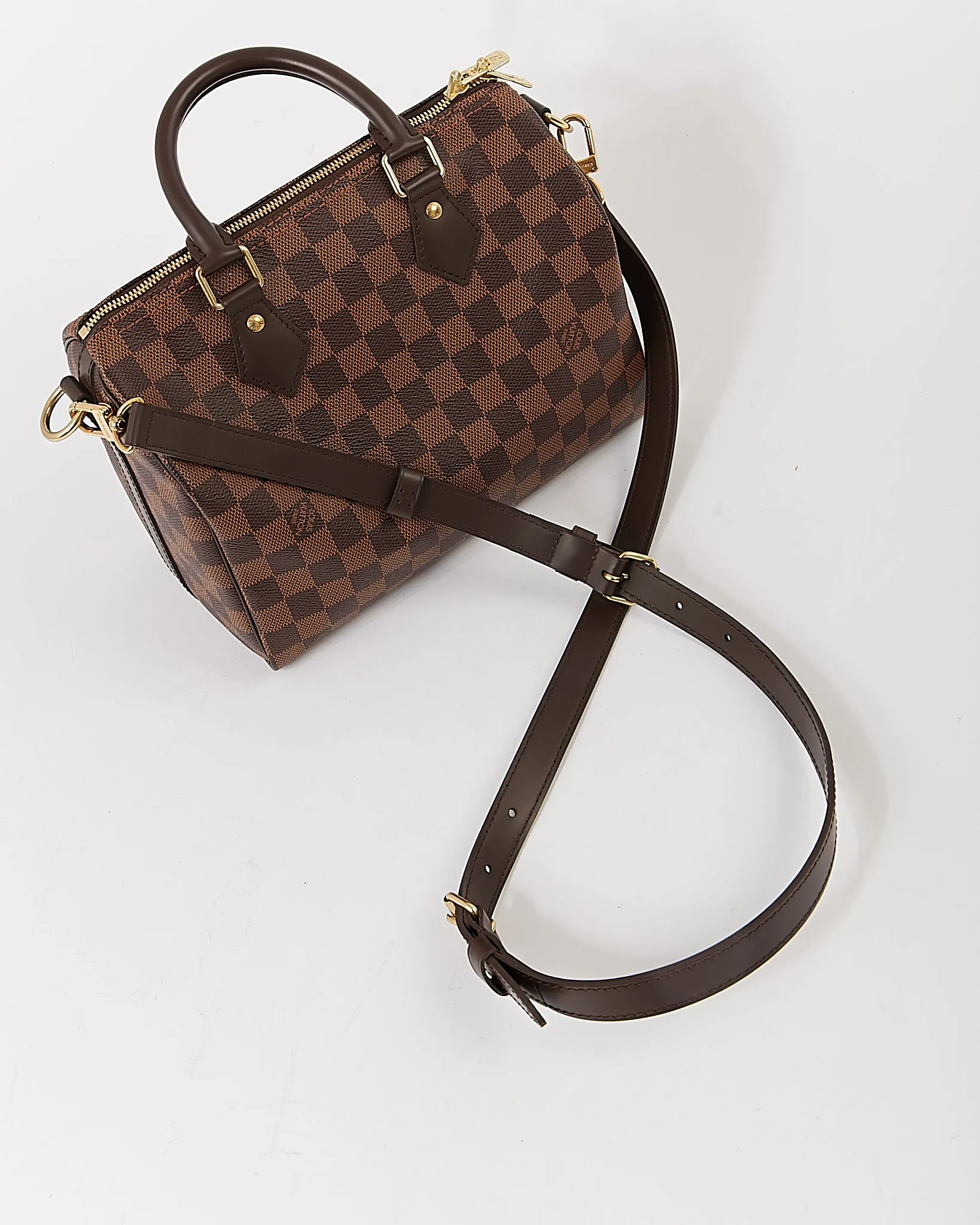 Louis Vuitton Damier Ebene Canvas Speedy 25 Bandouliere Bag