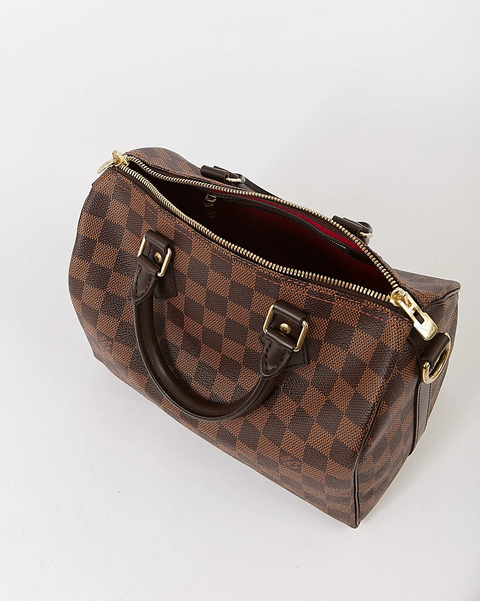 Louis Vuitton Damier Ebene Canvas Speedy 25 Bandouliere Bag