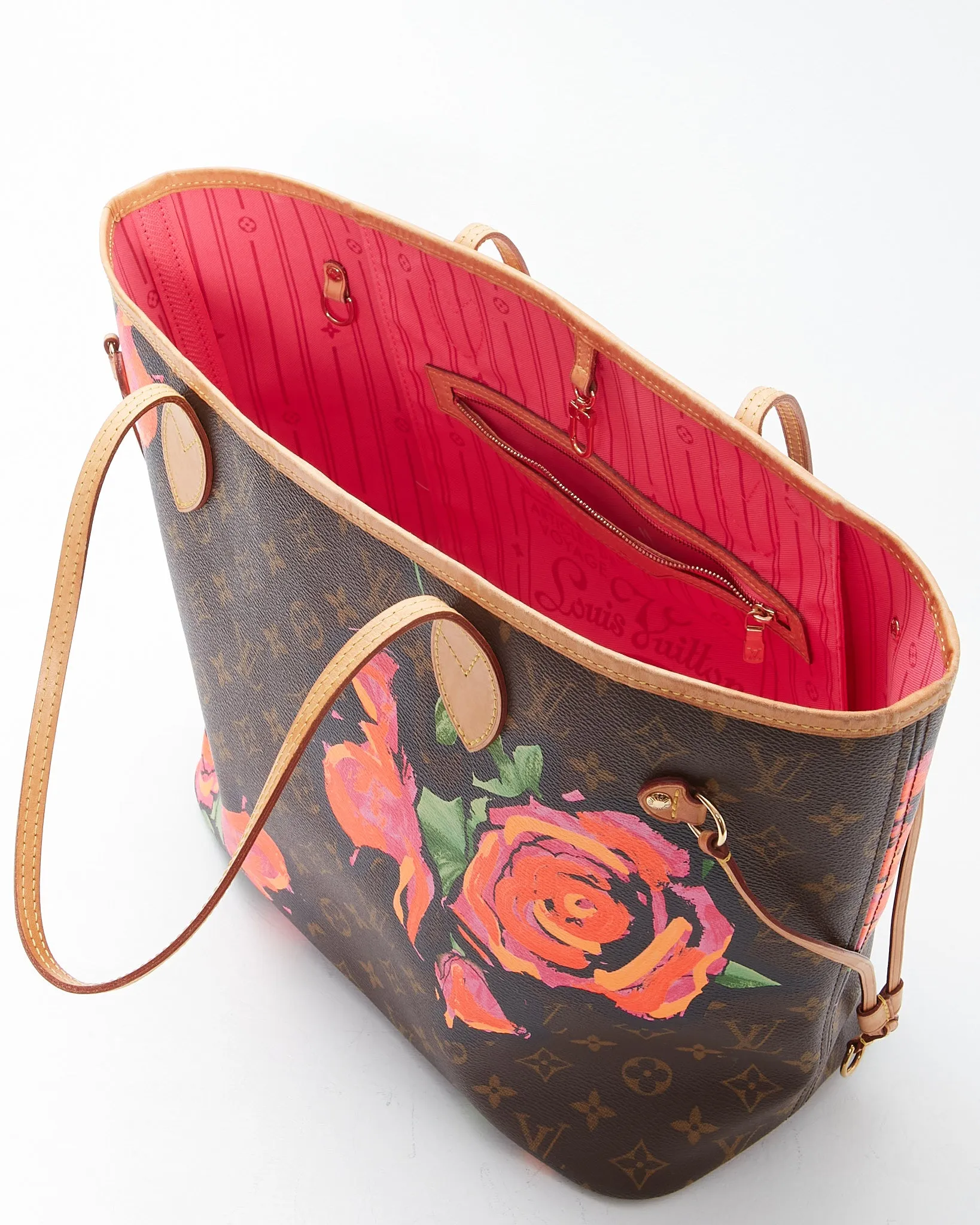 Louis Vuitton Monogram Roses Canvas Neverfull Tote Bag