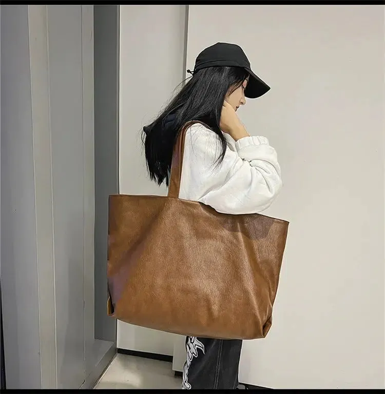 Luxe Oversized Leather Tote Bag