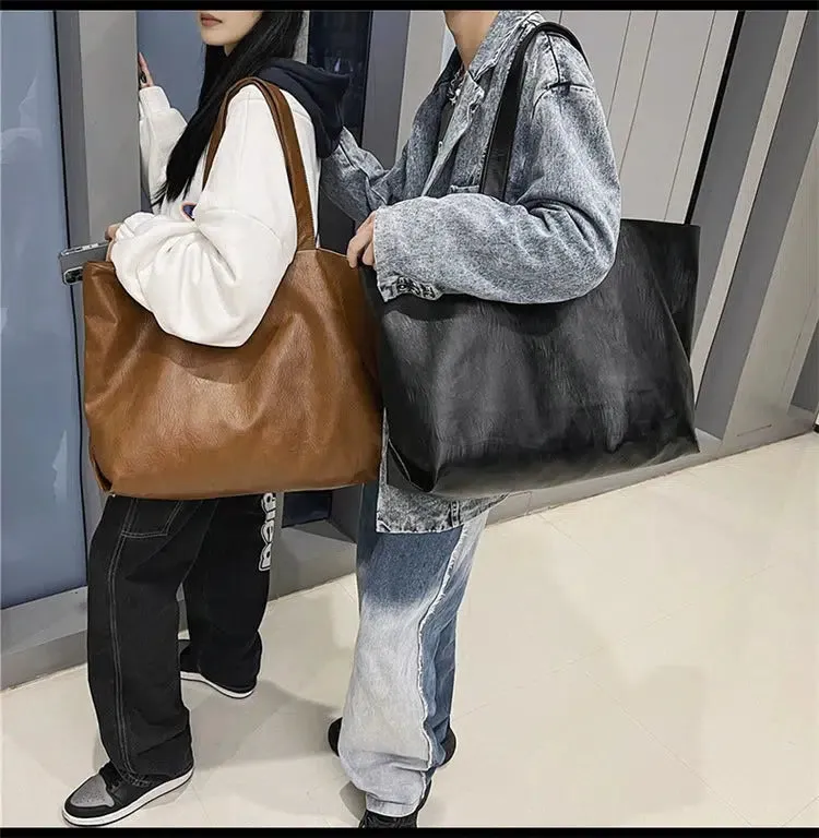 Luxe Oversized Leather Tote Bag