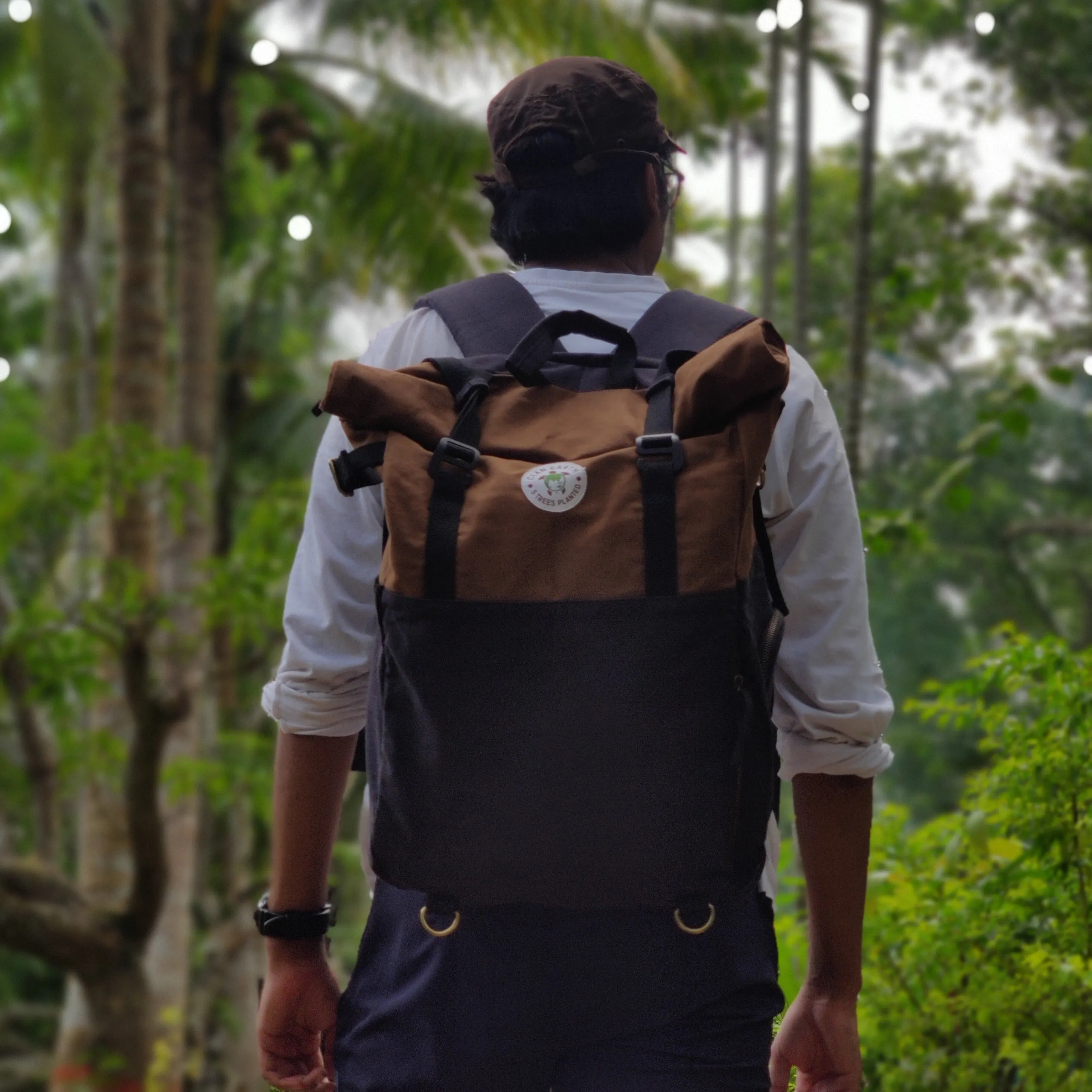 Pangolin Backpack - Sustainable Eco Canvas Hyper-Functional Rolltop Travel Backpack