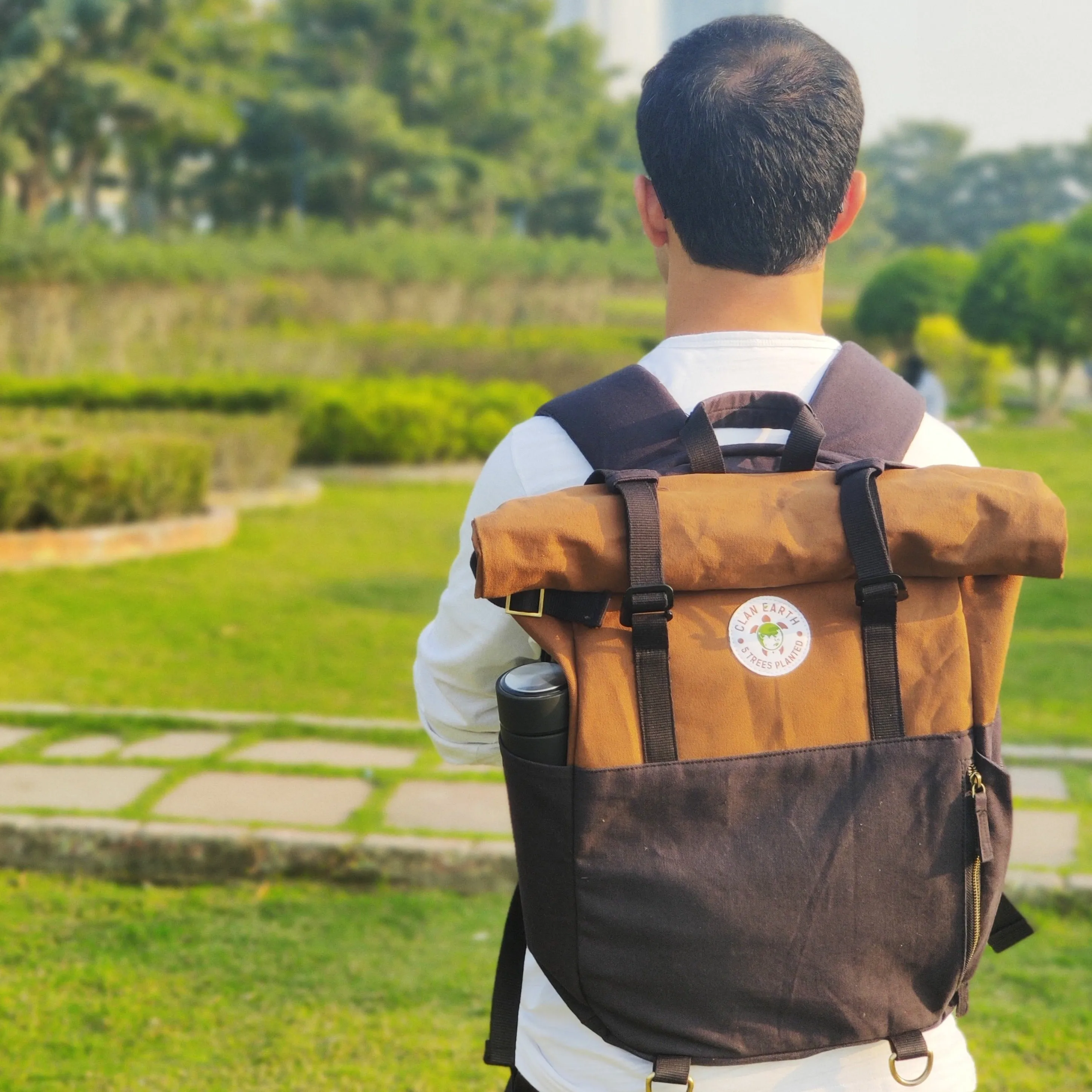 Pangolin Backpack - Sustainable Eco Canvas Hyper-Functional Rolltop Travel Backpack