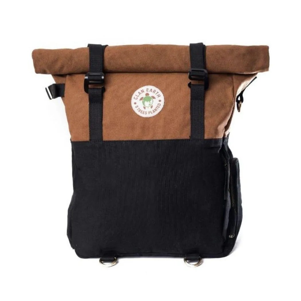 Pangolin Backpack - Sustainable Eco Canvas Hyper-Functional Rolltop Travel Backpack