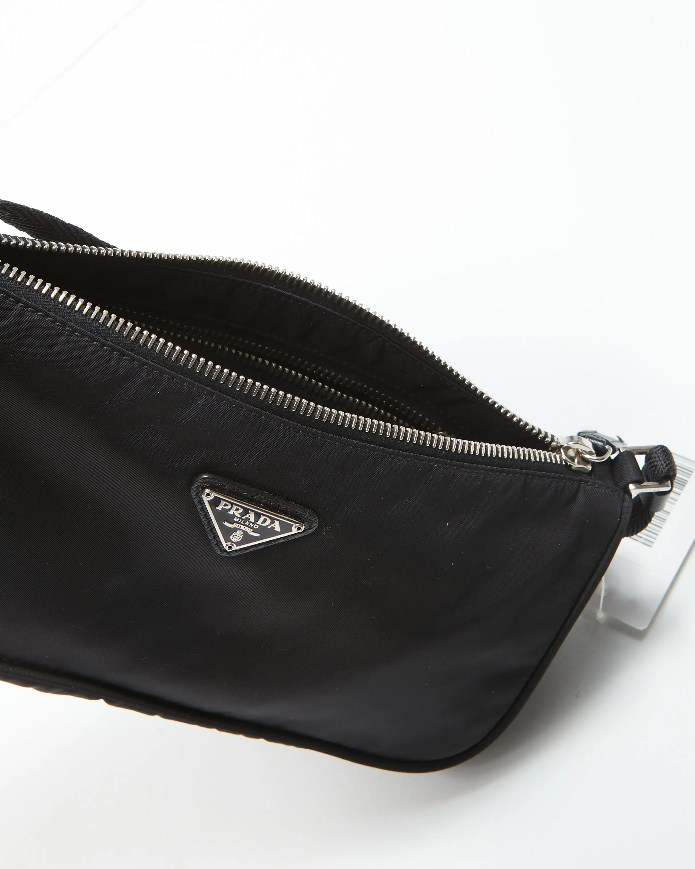 Prada Black Nylon Tessuto Baguette Shoulder Bag