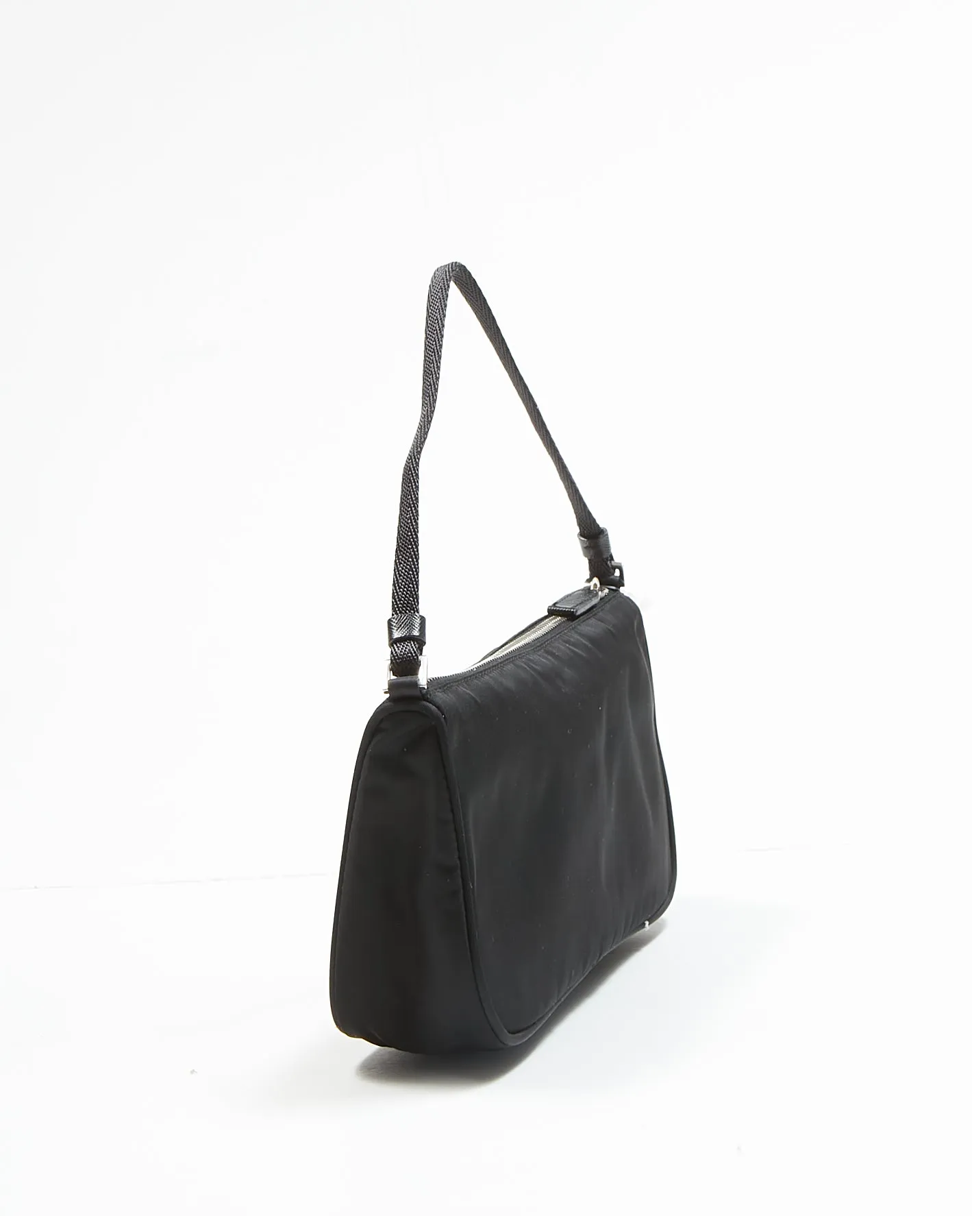 Prada Black Nylon Tessuto Baguette Shoulder Bag