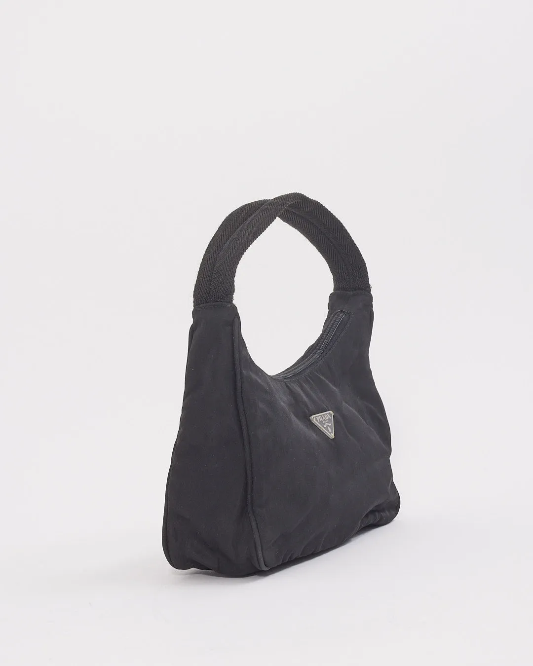 Prada Black Nylon Tessuto Hobo Mini Shoulder Bag