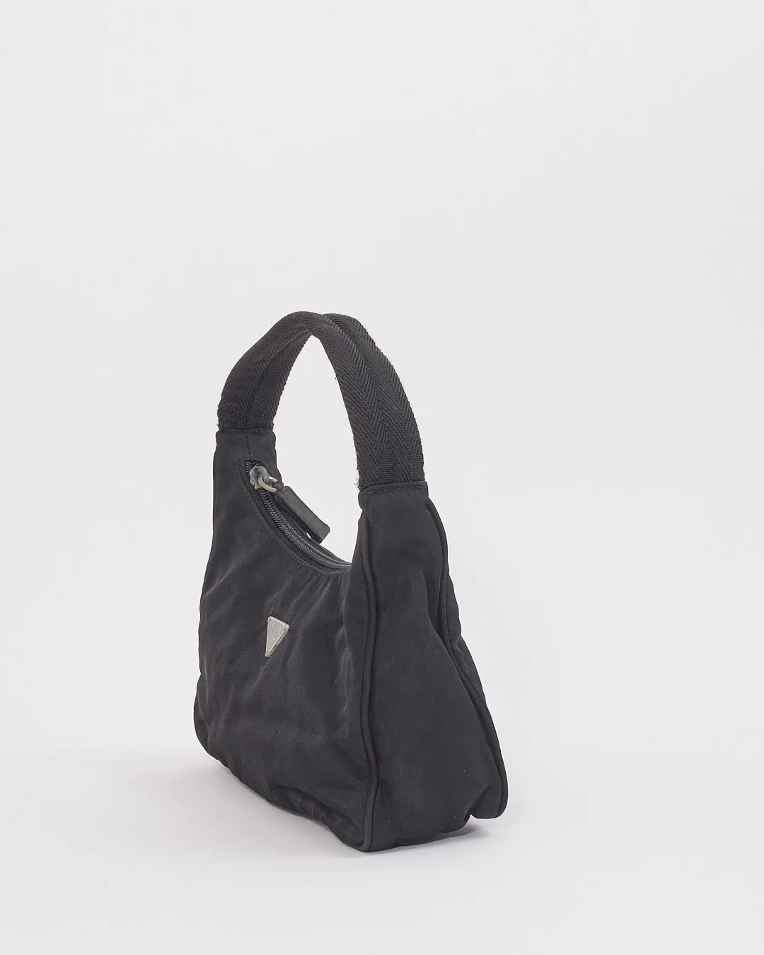 Prada Black Nylon Tessuto Hobo Mini Shoulder Bag