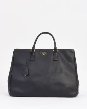 Prada Black Saffiano Leather Large Galleria Double Zip Tote Bag