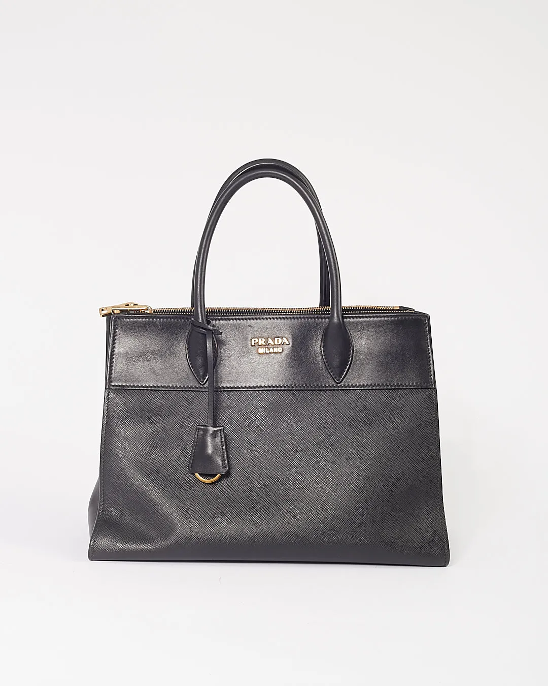 Prada Black Saffiano Medium Paradigme Tote Bag