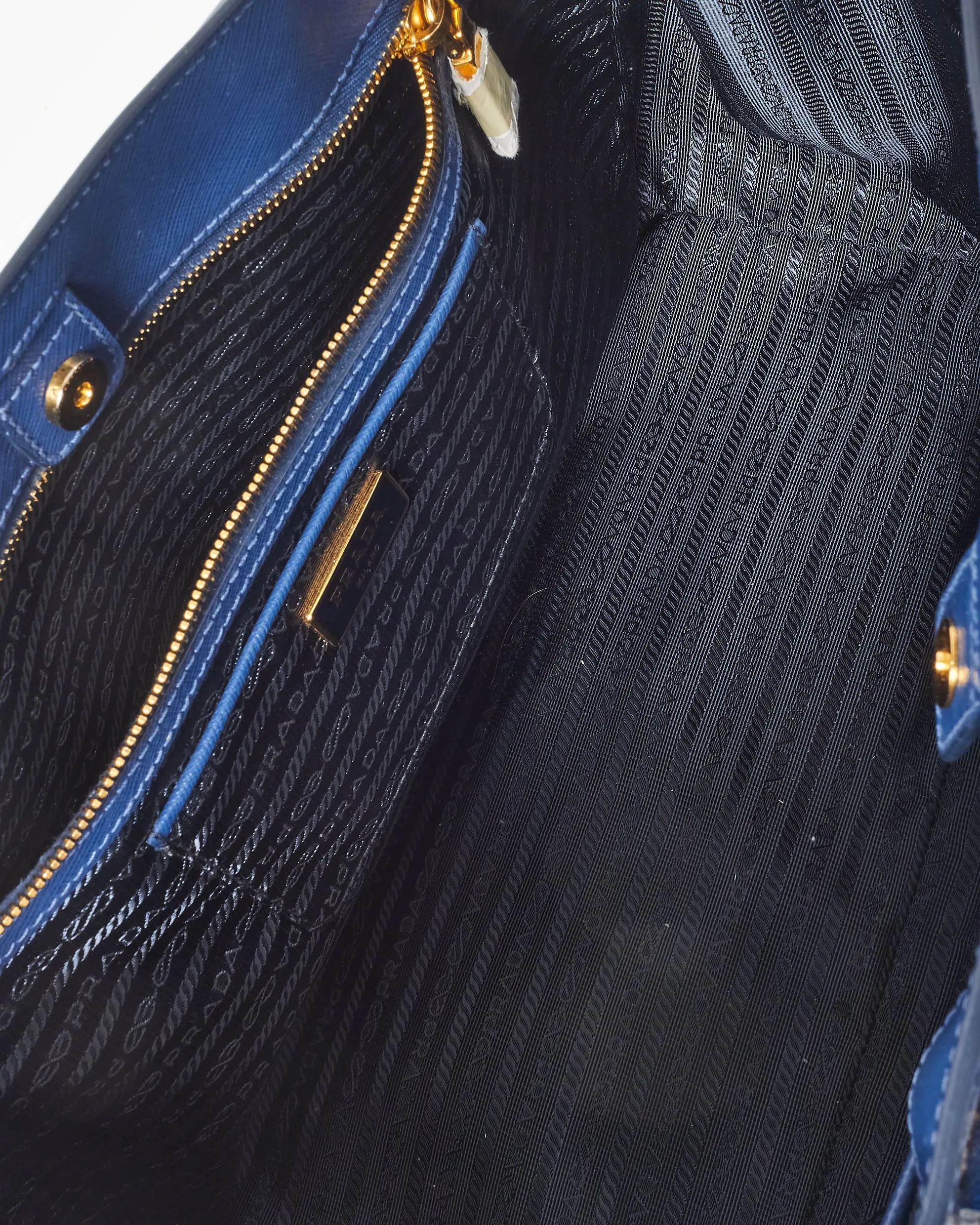 Prada Dark Blue Saffiano Leather Large Galleria Tote Bag