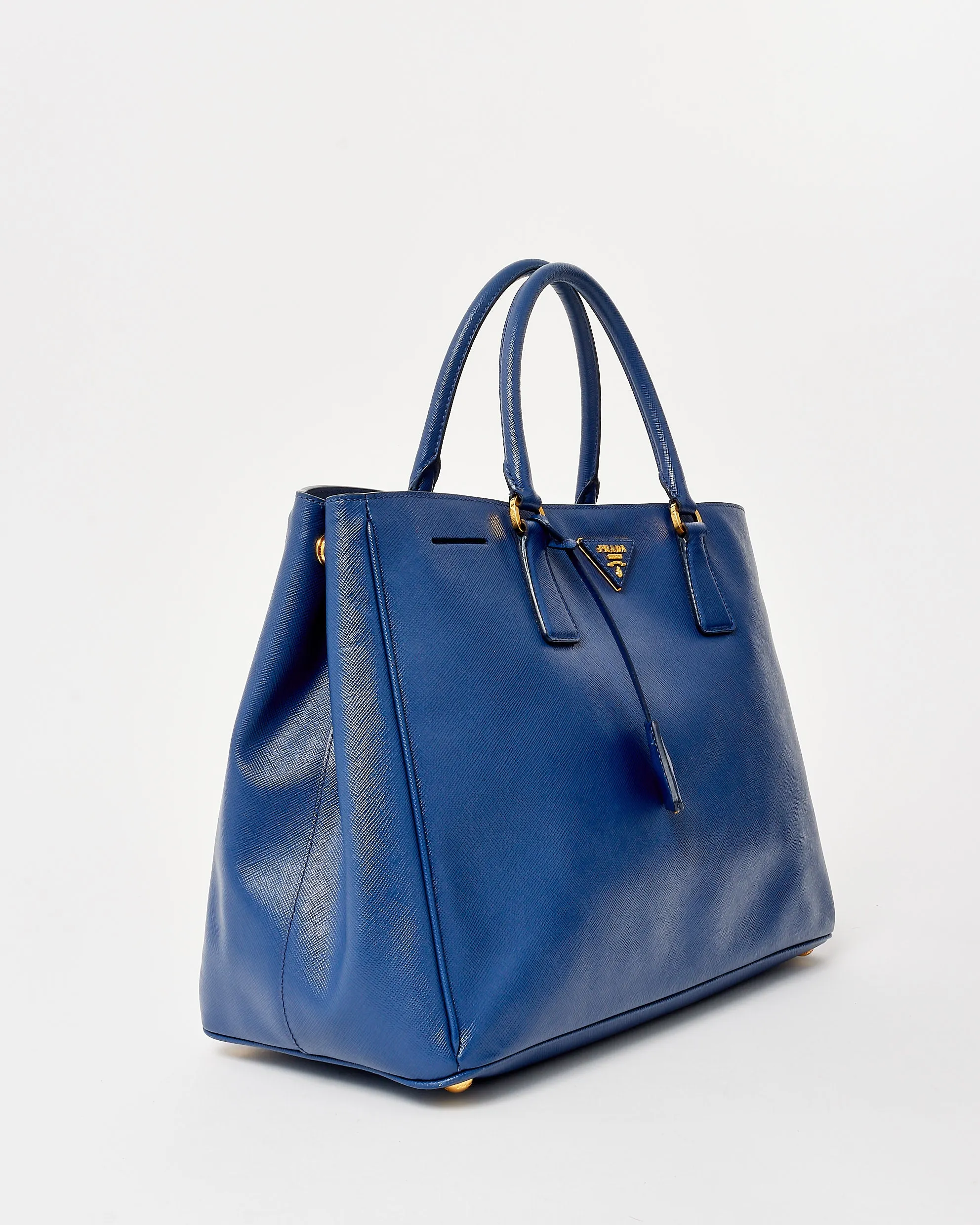 Prada Dark Blue Saffiano Leather Large Galleria Tote Bag