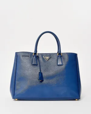 Prada Dark Blue Saffiano Leather Large Galleria Tote Bag