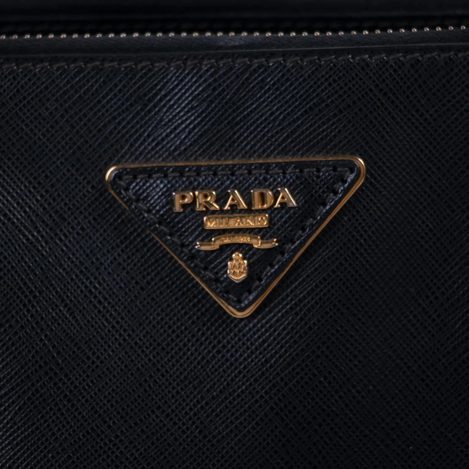 Prada Large Saffiano Lux Double Zip Tote Bag