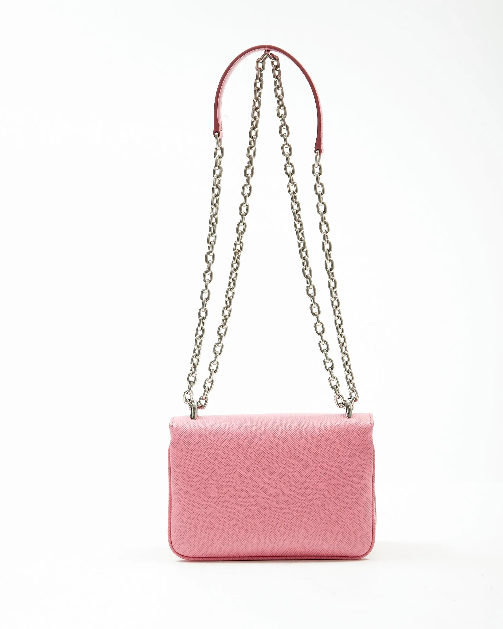 Prada Pink Saffiano Leather & Nylon Tessuto Crossbody Bag