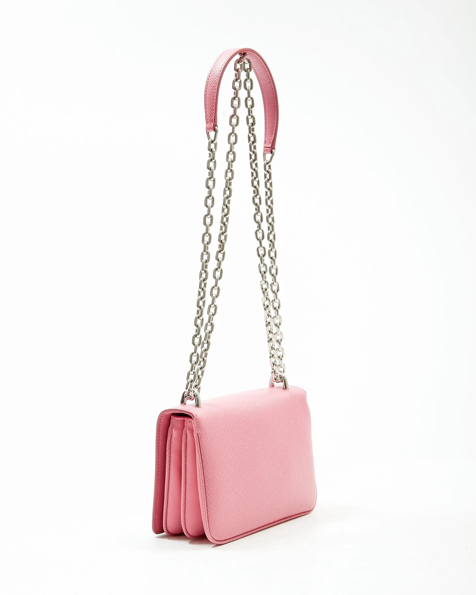 Prada Pink Saffiano Leather & Nylon Tessuto Crossbody Bag