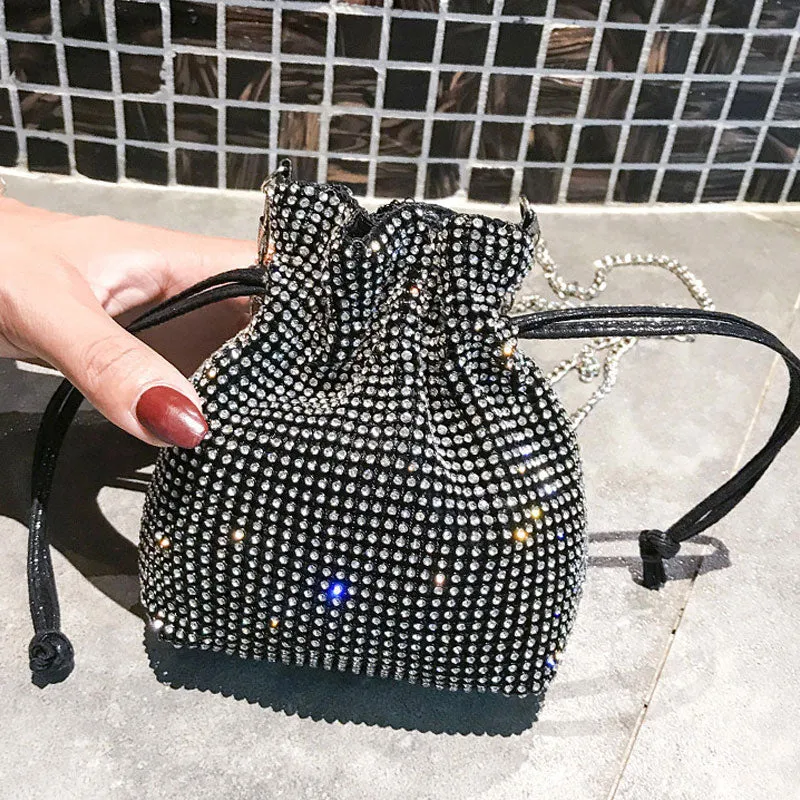 Rhinestone Chain Strap Evening Bag