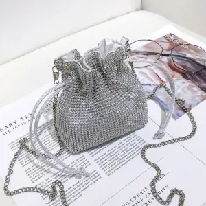 Rhinestone Chain Strap Evening Bag