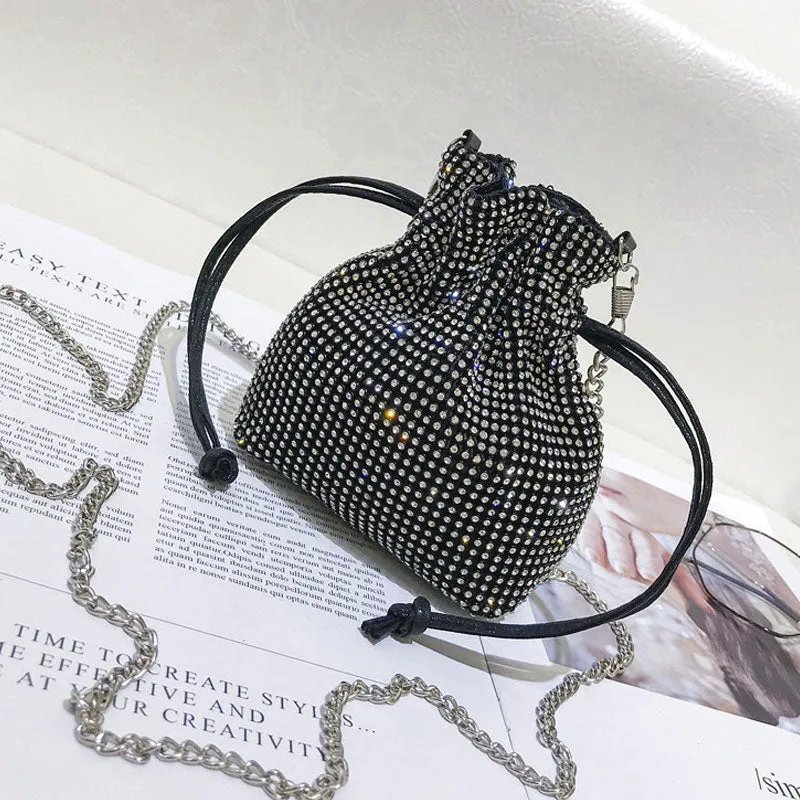 Rhinestone Chain Strap Evening Bag