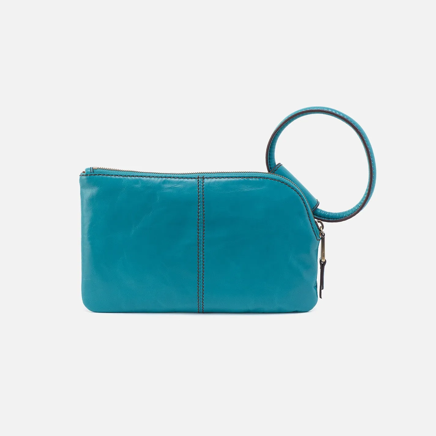 Sable Wristlet In Polished Leather - Biscayne Blue