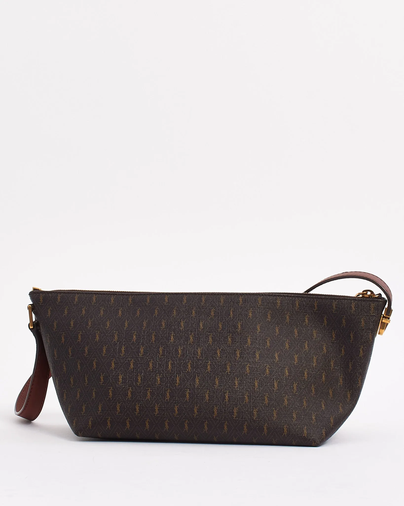 Saint Laurent Brown Canvas "Le Monogram" Shoulder Bag