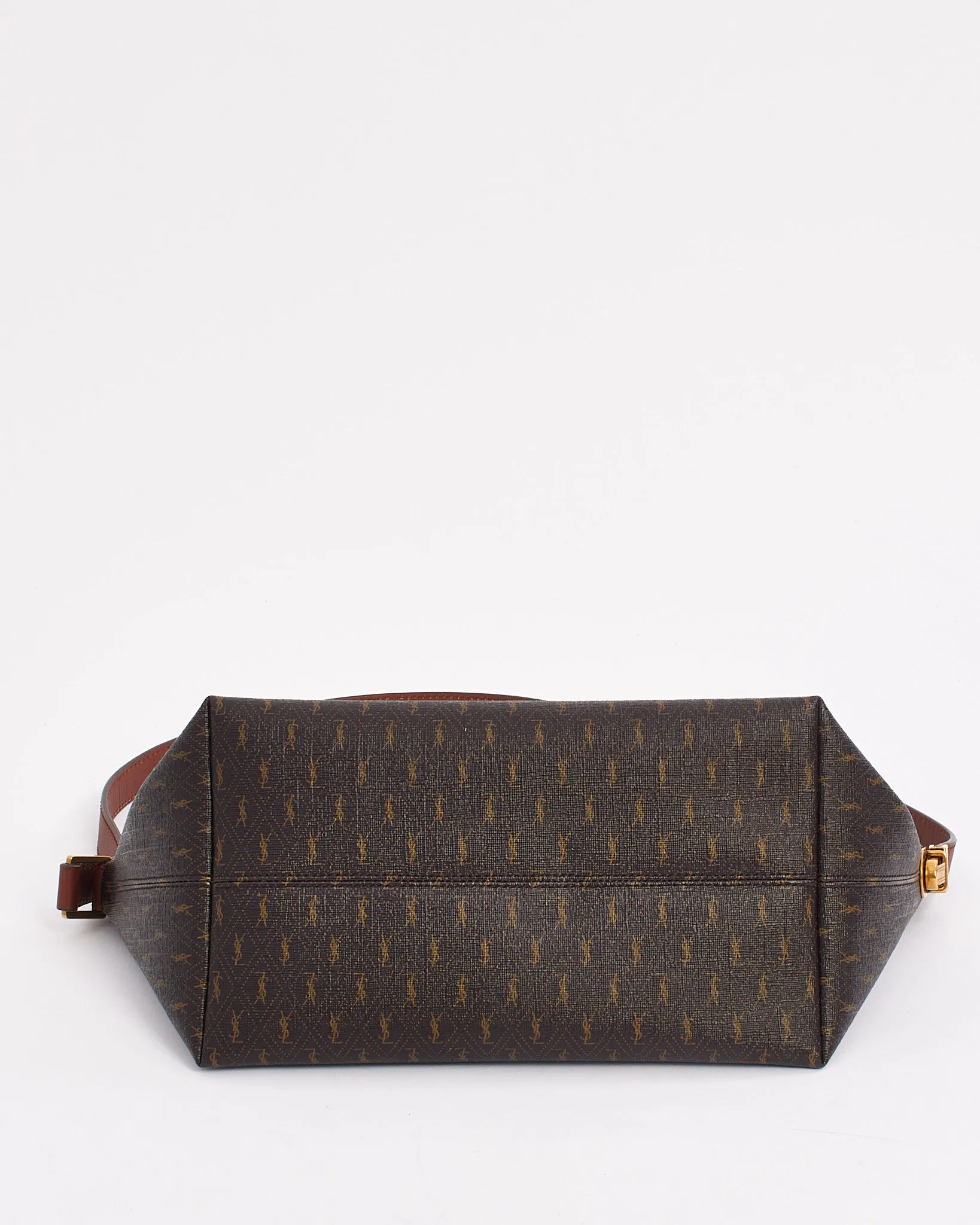 Saint Laurent Brown Canvas "Le Monogram" Shoulder Bag