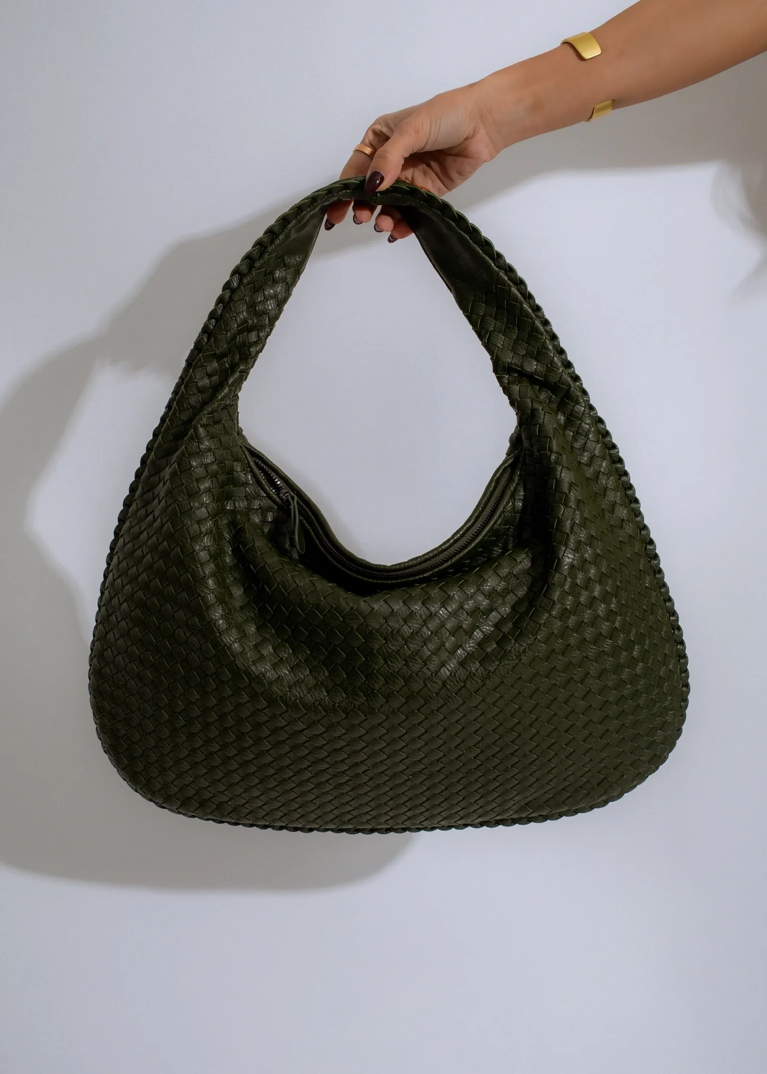 Serenade Woven Hobo Handbag Green