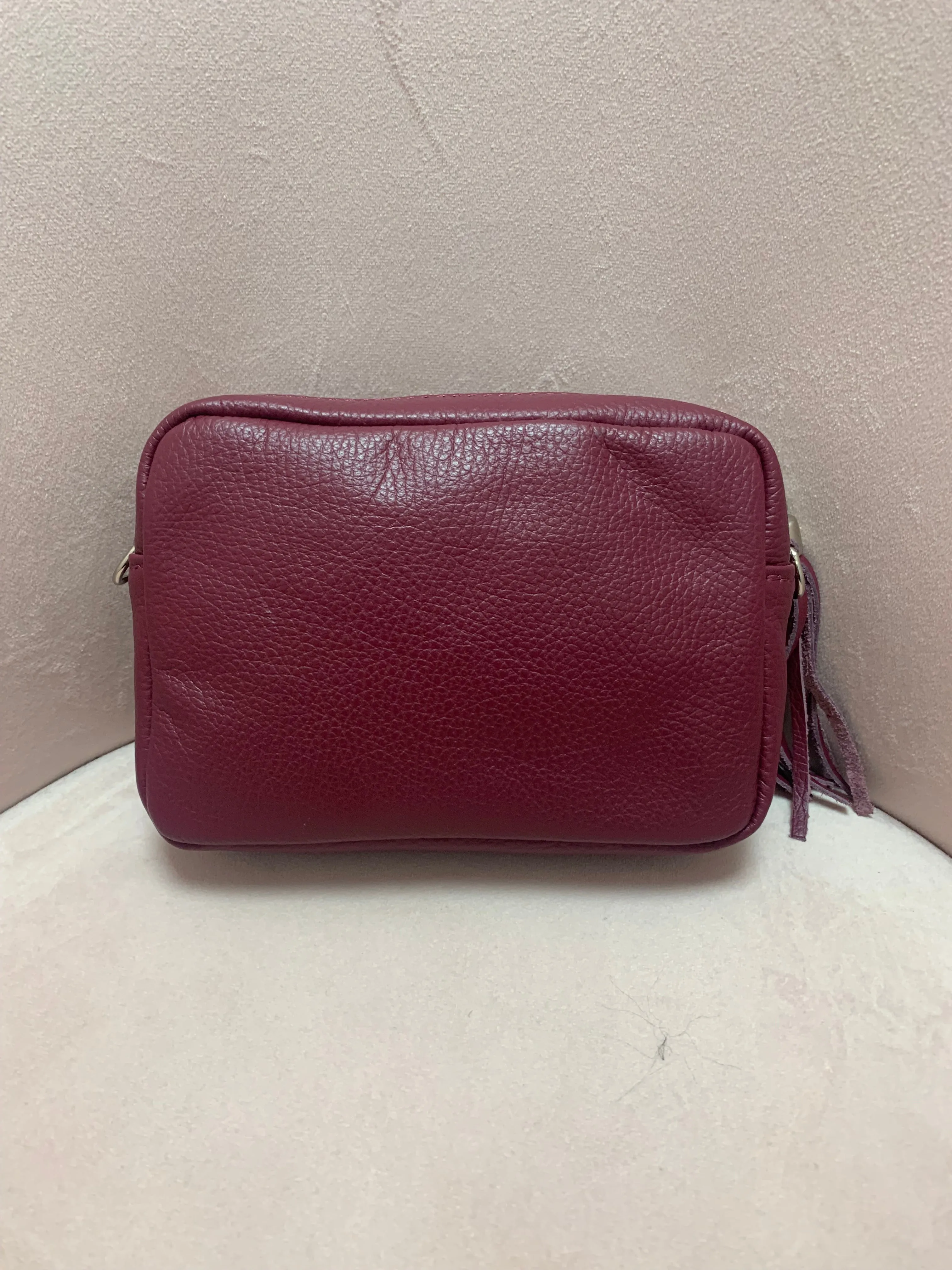 Smaller Burgundy Leather Camera Bag