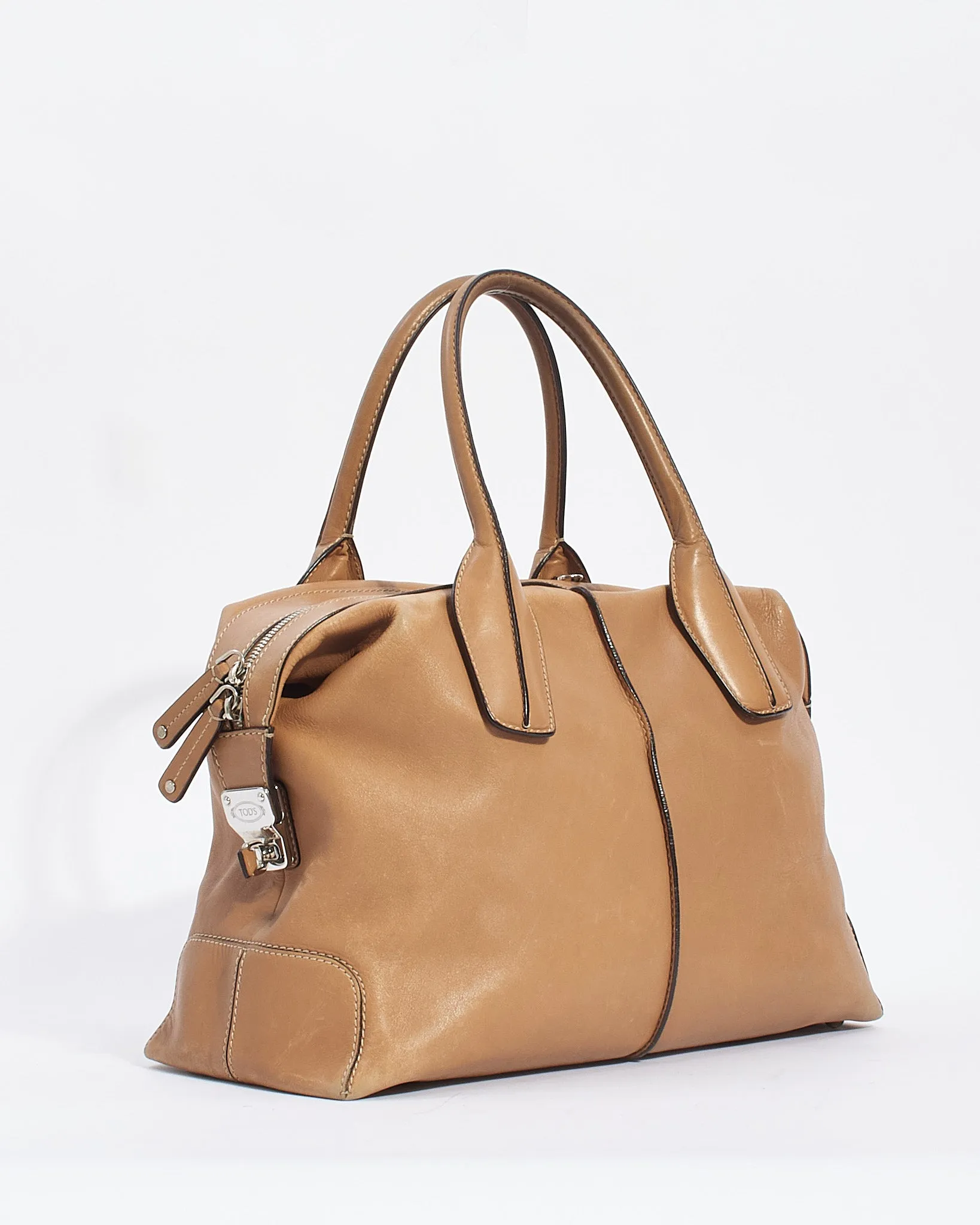 Tod's Beige Leather Medium D-Styling Convertible Tote