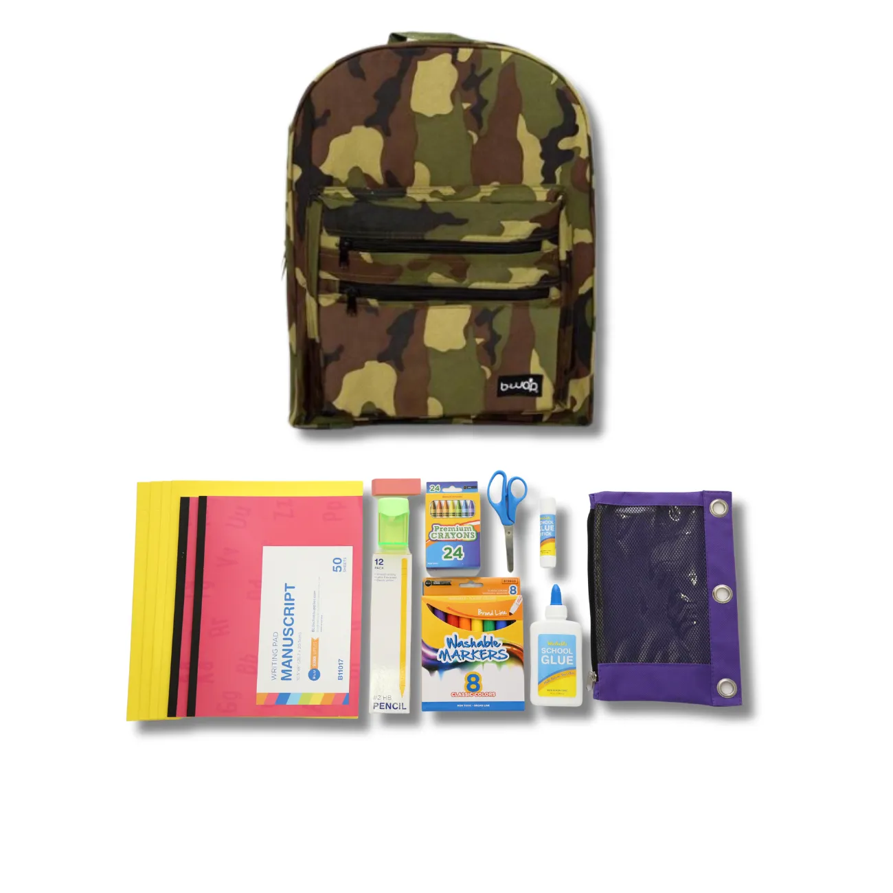 Wholesale PreK - Kindergarten Essentials Kit (49 Items per Kit) in 16" Classic Backpack