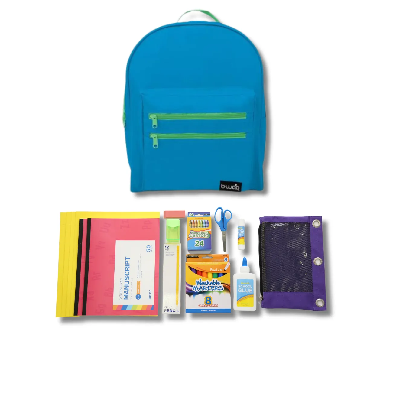 Wholesale PreK - Kindergarten Essentials Kit (49 Items per Kit) in 16" Classic Backpack