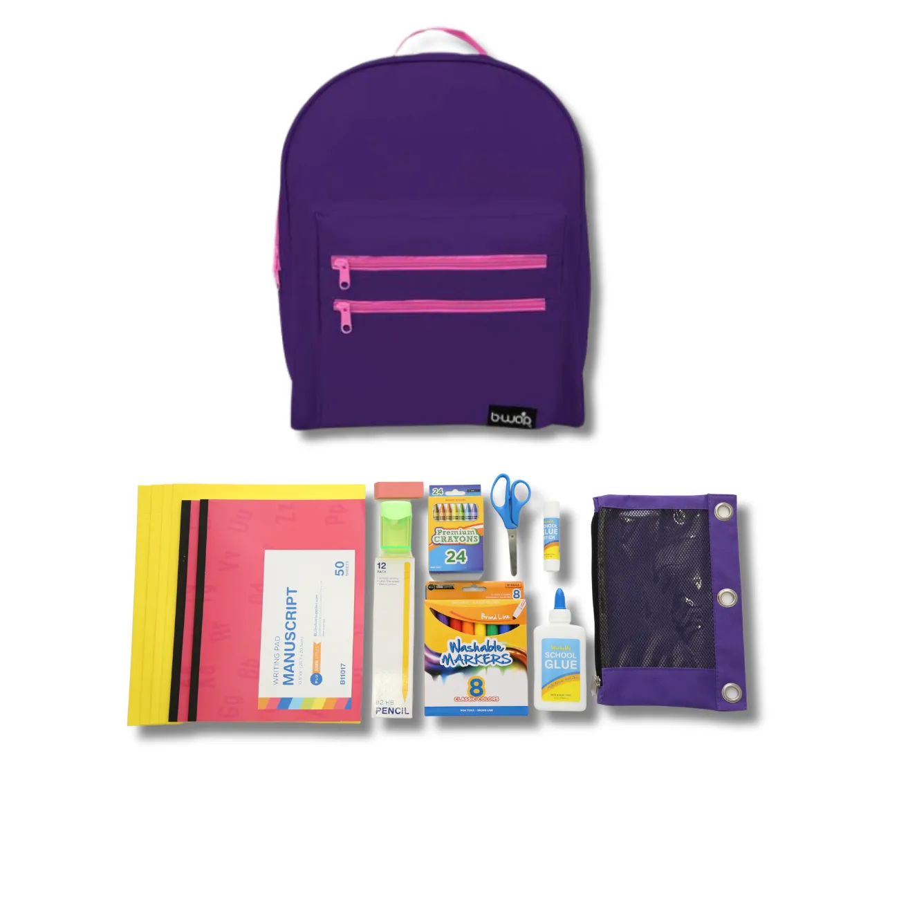 Wholesale PreK - Kindergarten Essentials Kit (49 Items per Kit) in 16" Classic Backpack