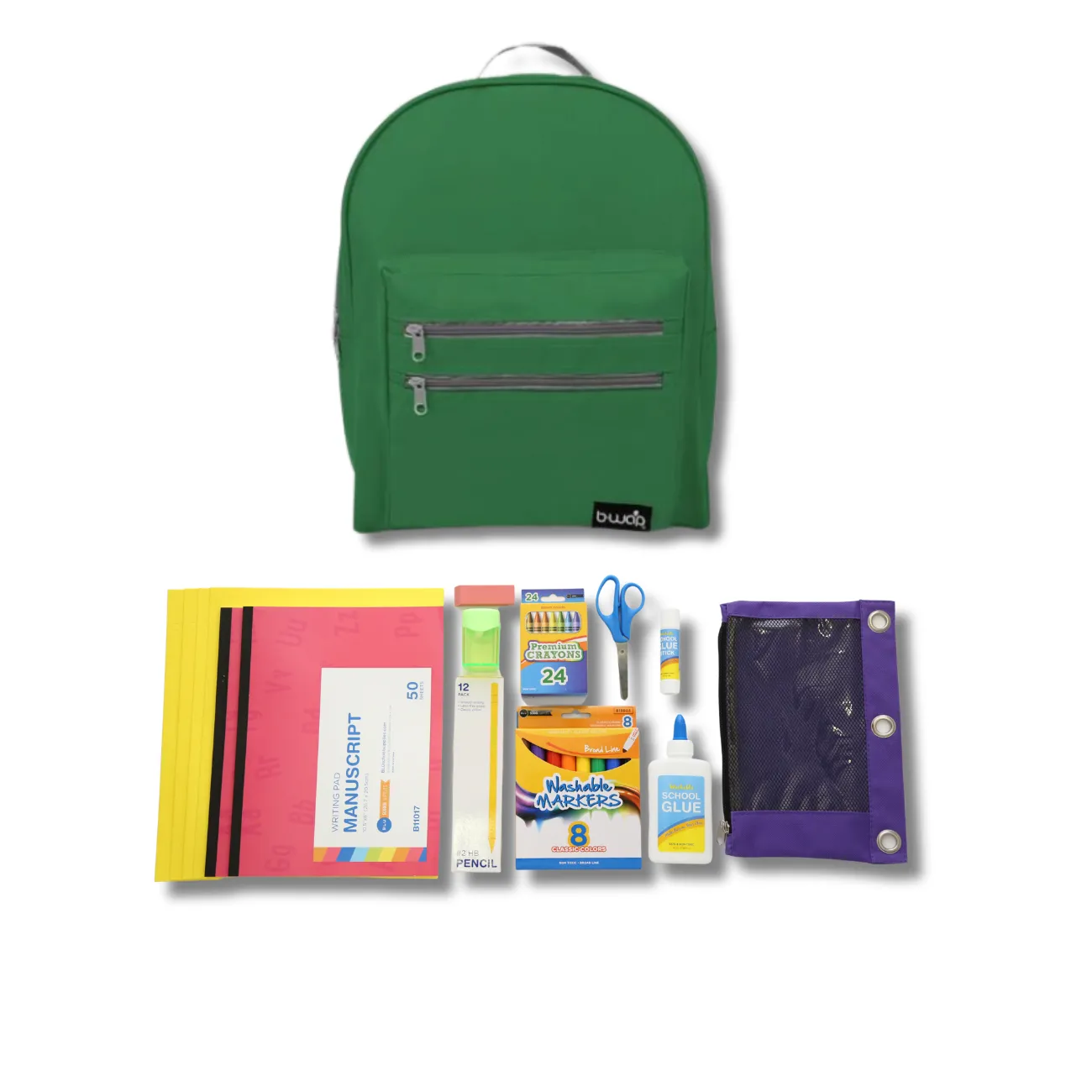 Wholesale PreK - Kindergarten Essentials Kit (49 Items per Kit) in 16" Classic Backpack