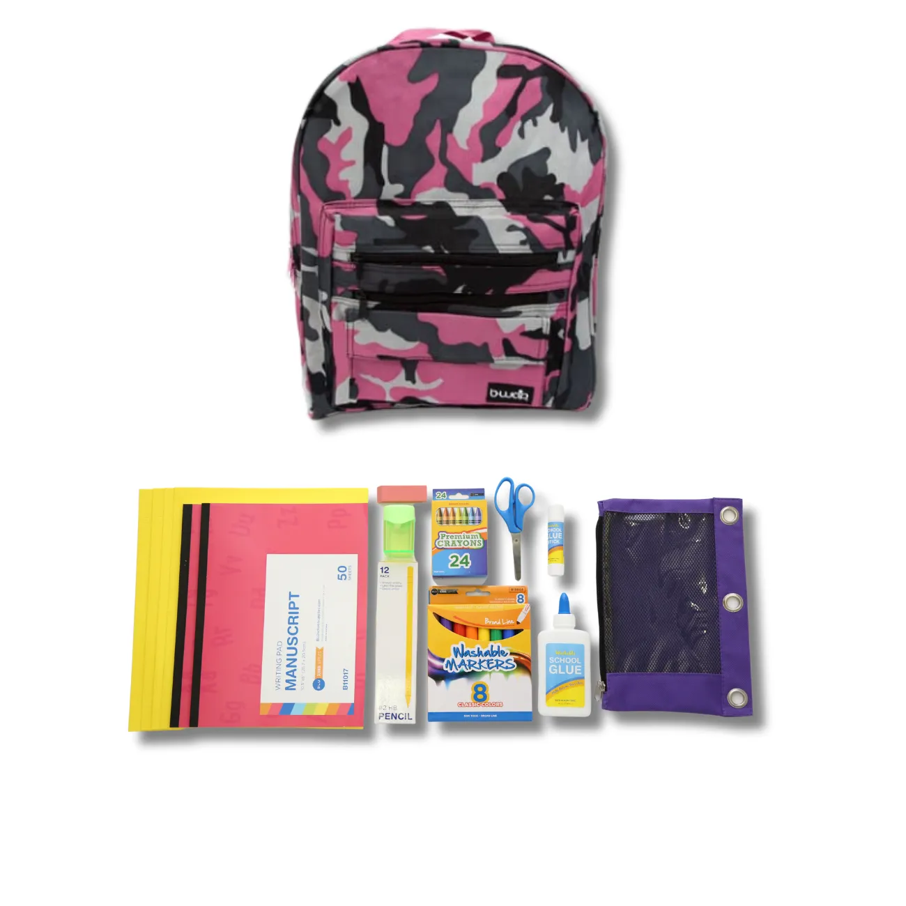 Wholesale PreK - Kindergarten Essentials Kit (49 Items per Kit) in 16" Classic Backpack