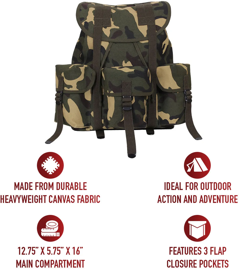 Woodland Camouflage - Army Style Mini ALICE Pack 13 in. x 16 in. x 7 in.